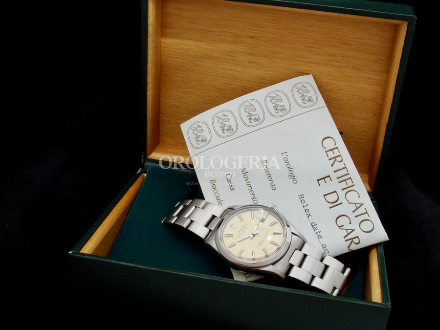Rolex Rolex Oyster Perpetual Date Patined Ivory Dial - immagine 8